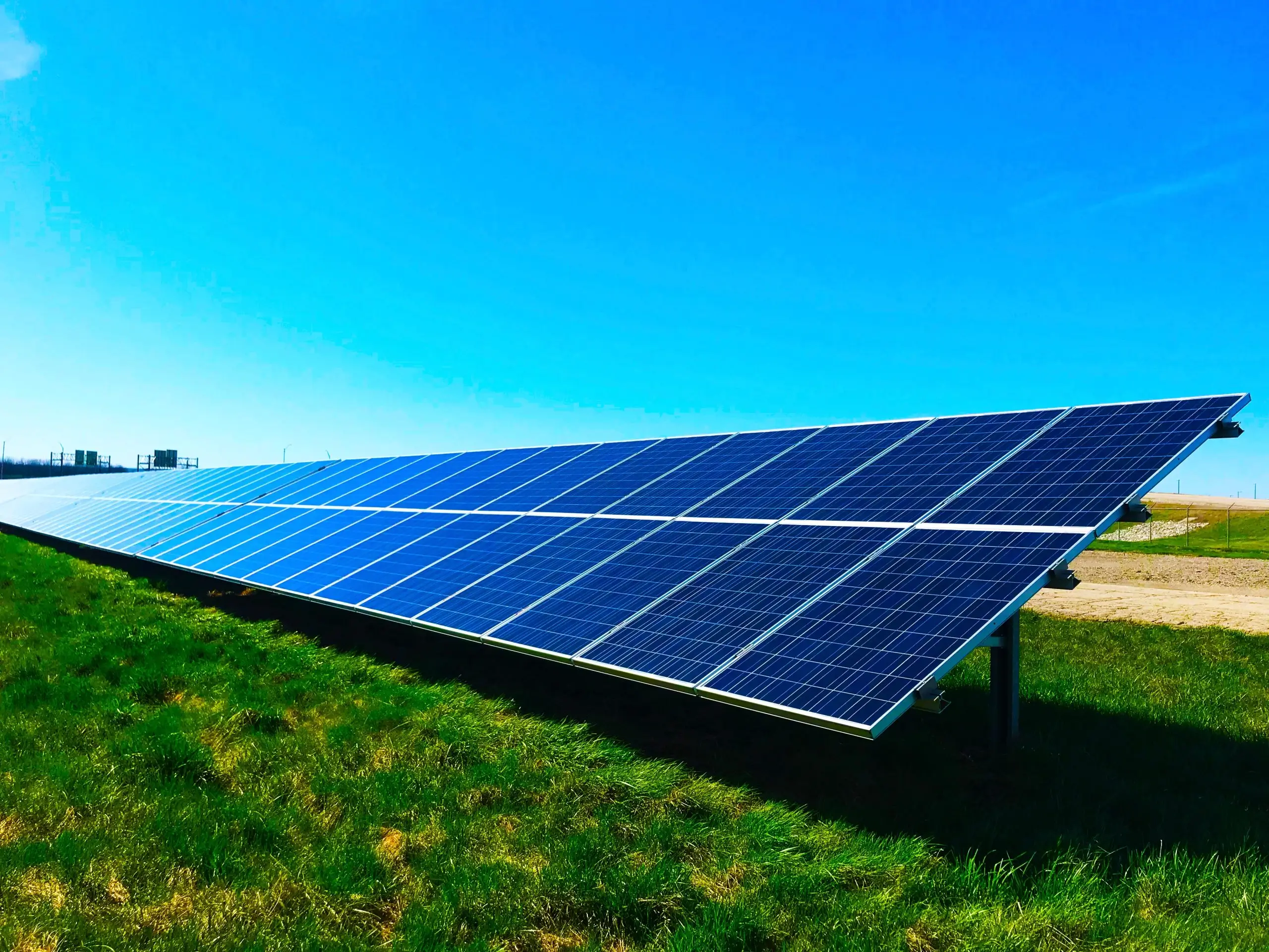 Solar panels in field array